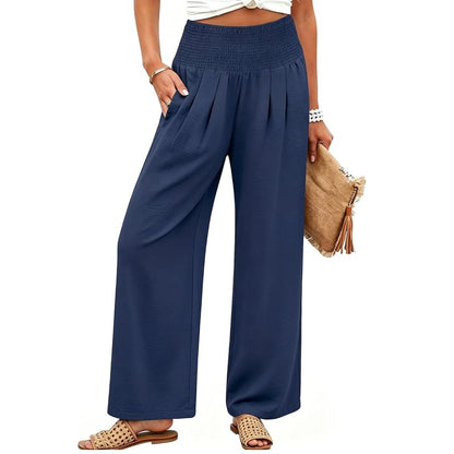 ✨Women’s Linen Wide Leg Palazzo Pants – High Waist Boho Beach Vacation Lounge Pants